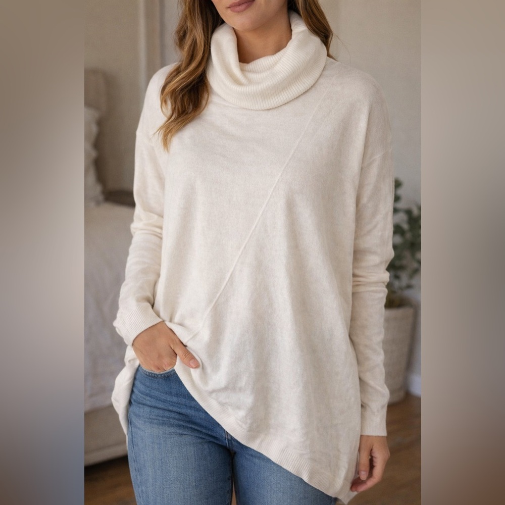 Cato Cream Cowl Neck Sweater | Cozy Soft Knit | Plus Size 22/24W